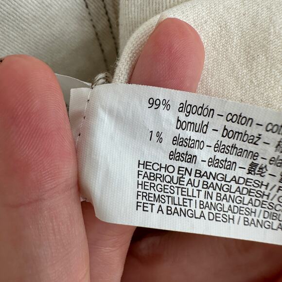 Zara Dress Womens Small Cream Midi Denim Beige Stretch Button Minimalist Western - Picture 4 of 7